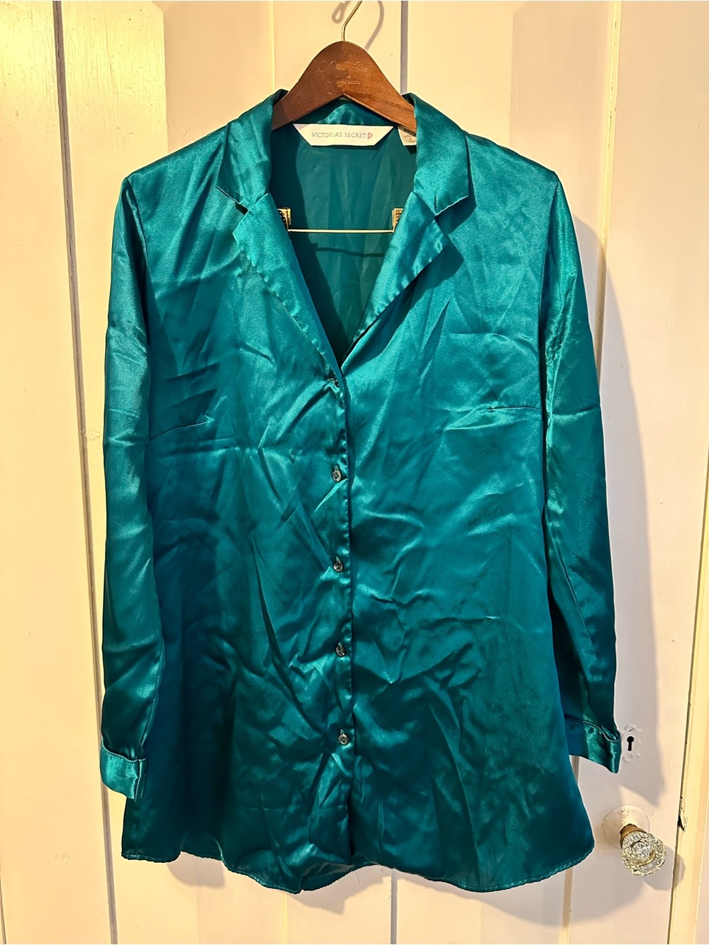 Victoria's Secret Teal Satin Shirt